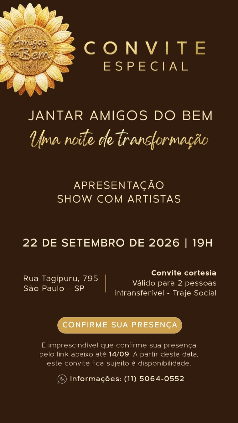 Convite Especial — Jantar Amigos do Bem